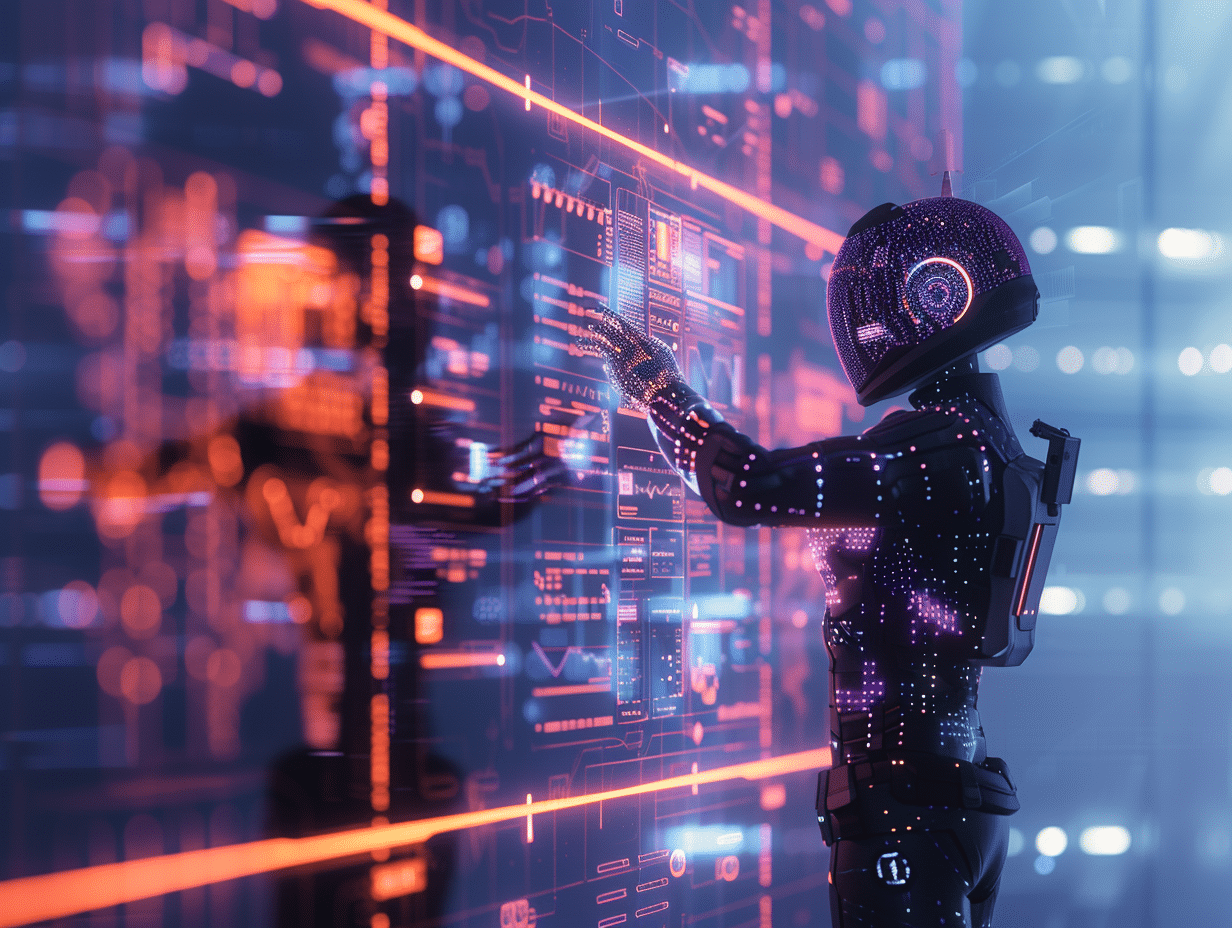 agents IA et innovations au-delà du battage médiatique, interface futuriste